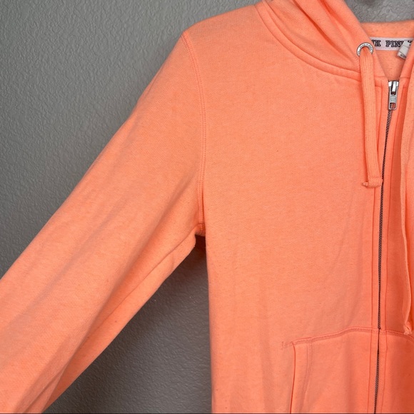 Victoria's Secret Orange Hoodie Small Full Zip - Picture 2 of 9